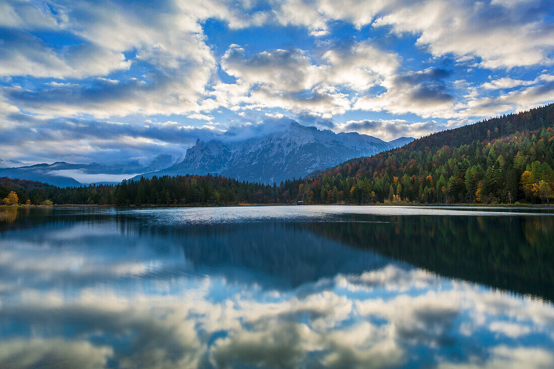 Lautersee, view to the Karwendel, Bavaria, Germany