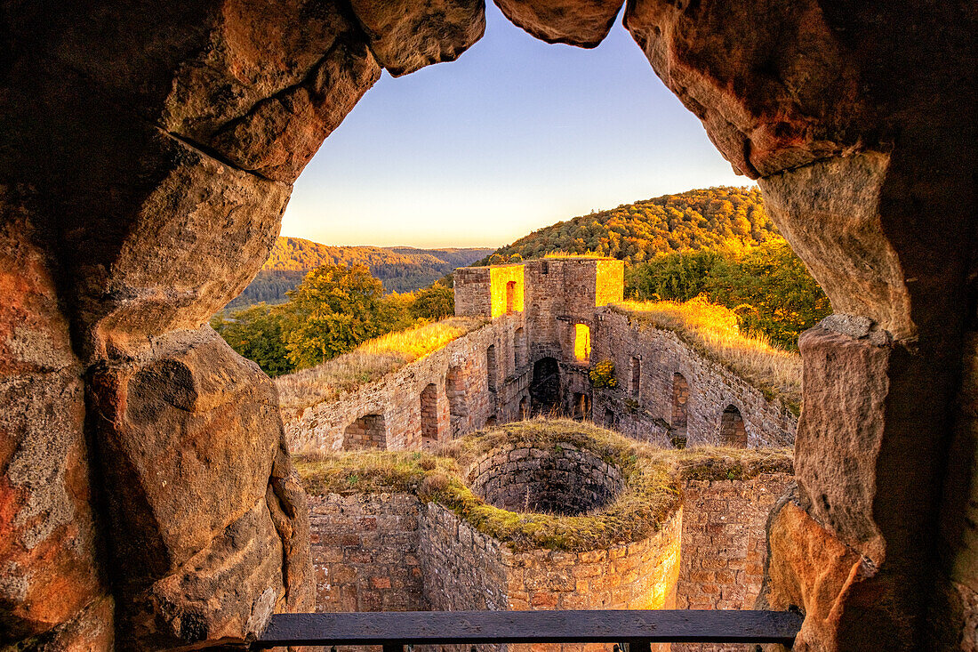 Sunrise at Gräfenstein Castle, Rhineland-Palatinate, Germany