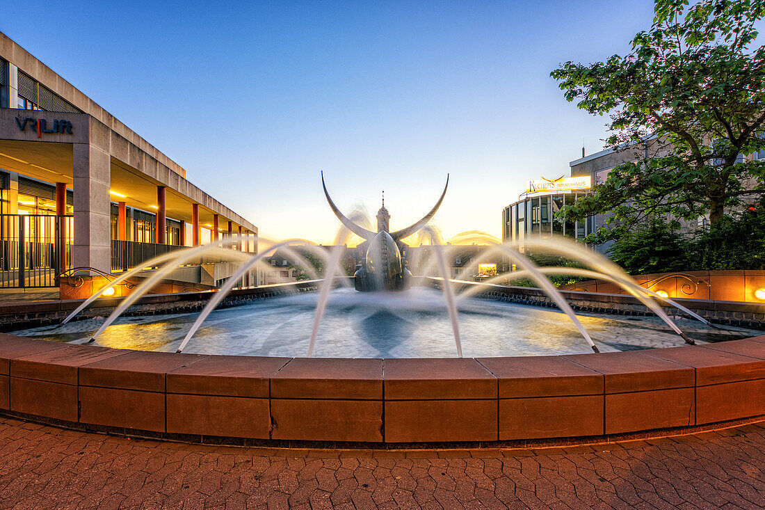 Bull Fountain in Pirmasens, Rhineland-Palatinate, Germany