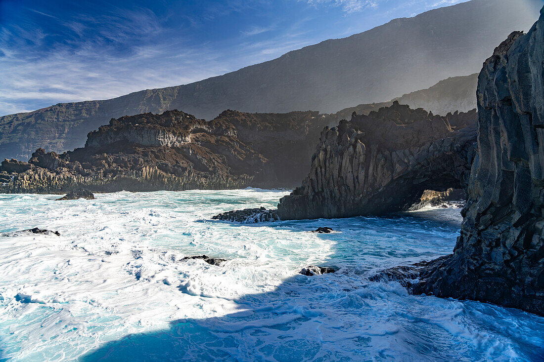 The volcanic coast at Charco los Sargos, El Hierro, Canary Islands, Spain