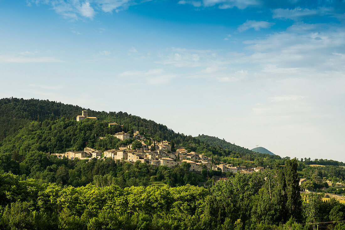 Mittelalterliches Dorf, Mirmande, Les plus beaux villages de France, Département Drôme, Auvergne-Rhône-Alpes, Provence, Frankreich