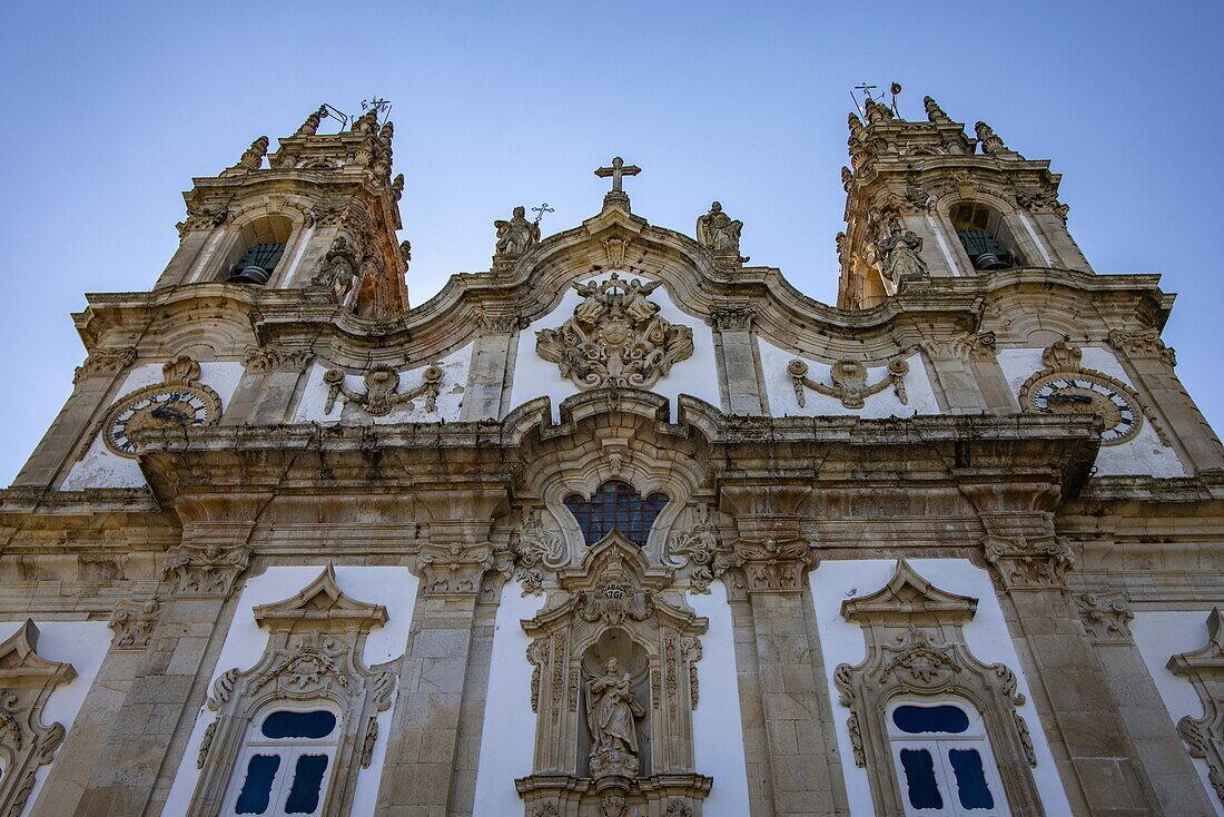 Facade of the Sanctuary of Nossa Senhora dos Remedios, Lamego, Viseu, Portugal, Europe