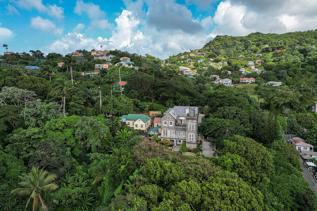 Aerial view of Tower Estate, Saint Paul's, Saint George's, Saint George, Grenada, Caribbean