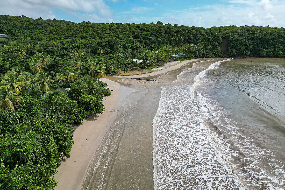 Aerial view of La Sagesse Beach, Saint David, Grenada, Caribbean
