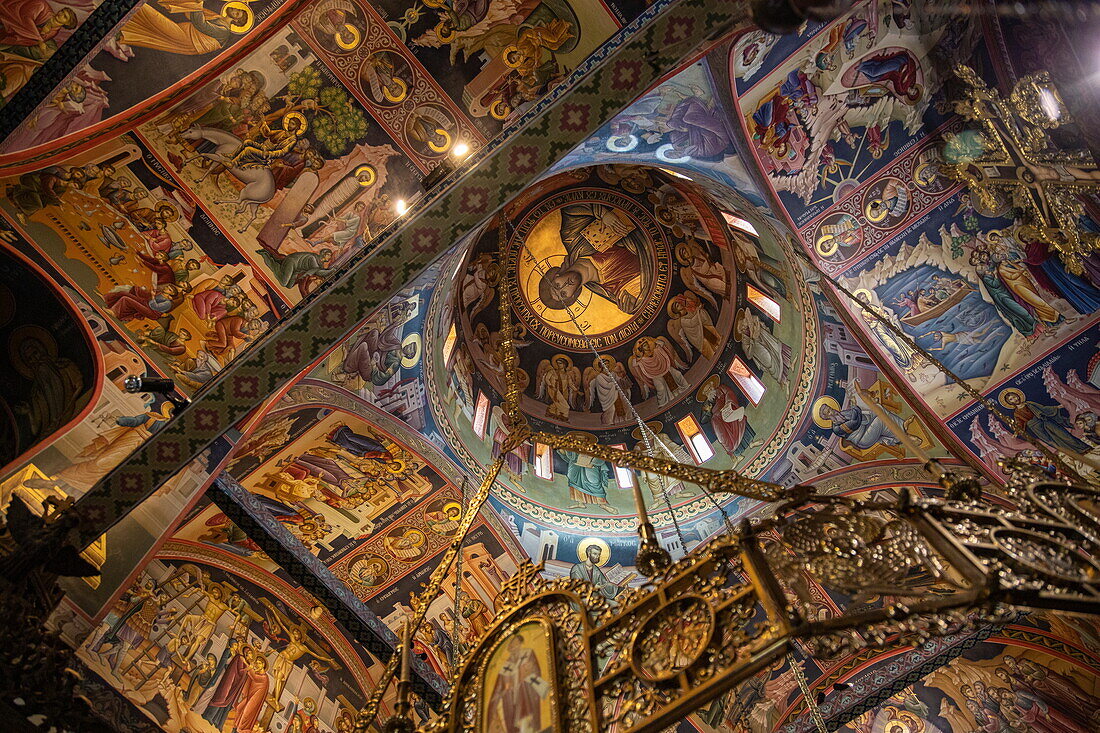Interior of St. Charalambos Church in St. Stephen Monastery (Agios Stefanos) in Meteora, Kastraki, Thessaly, Greece, Europe