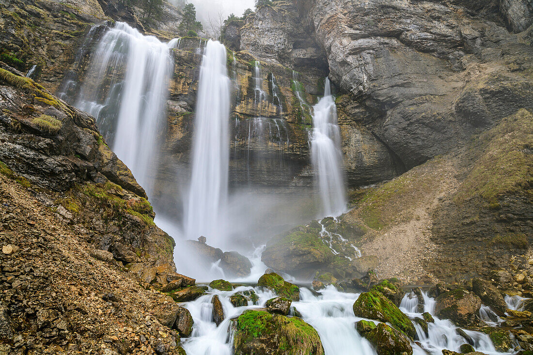 Wasserfall Cirque de Saint-Meme, Naturreservat Hauts de Chartreuse, Chartreuse, Vercors, Savoien, Savoyen, Frankreich