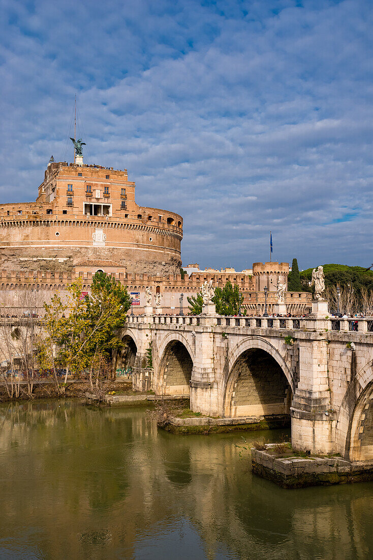 View over the Tiber of the Castel'39; San Angelo in Rome, Italy