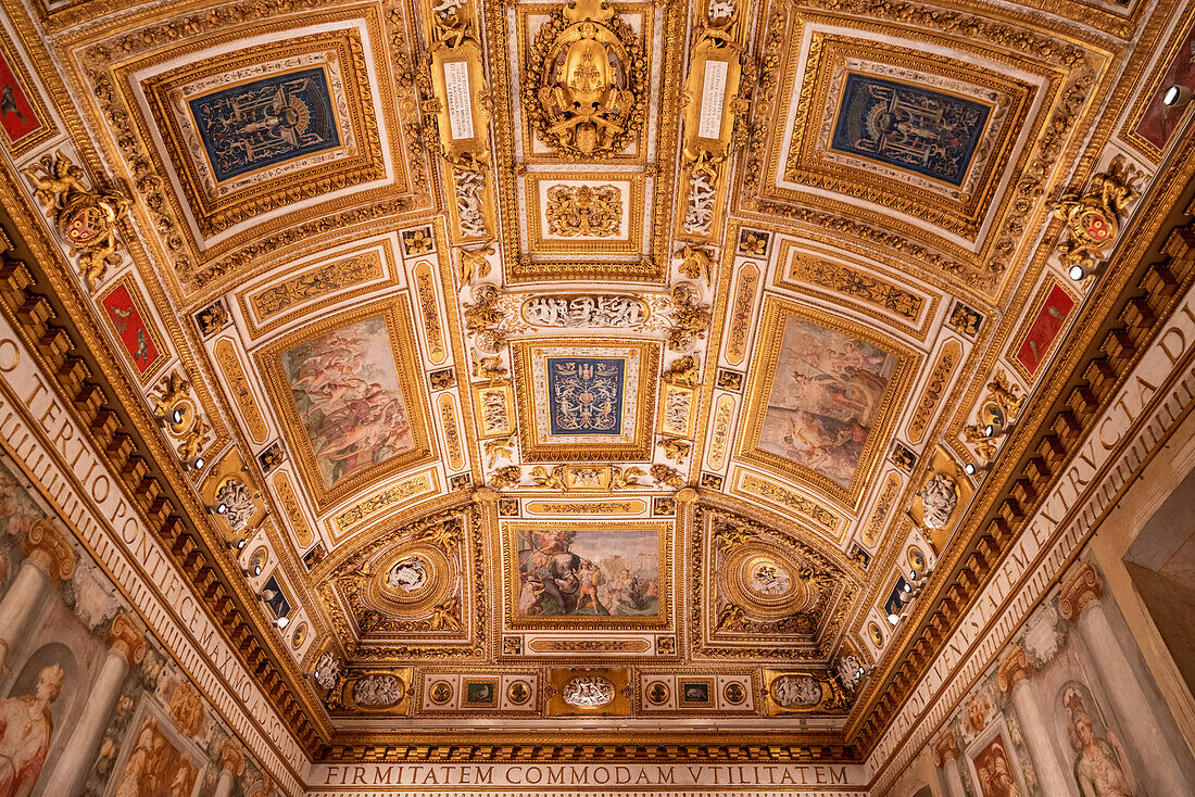 Roman painted ceilings inside the Castel Sant'Angelo in Rome, Italy