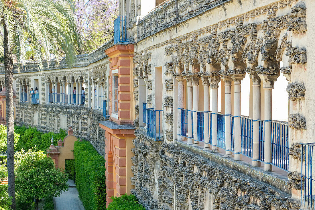 Spain, Seville, Facade of Royal Alcazar Palace