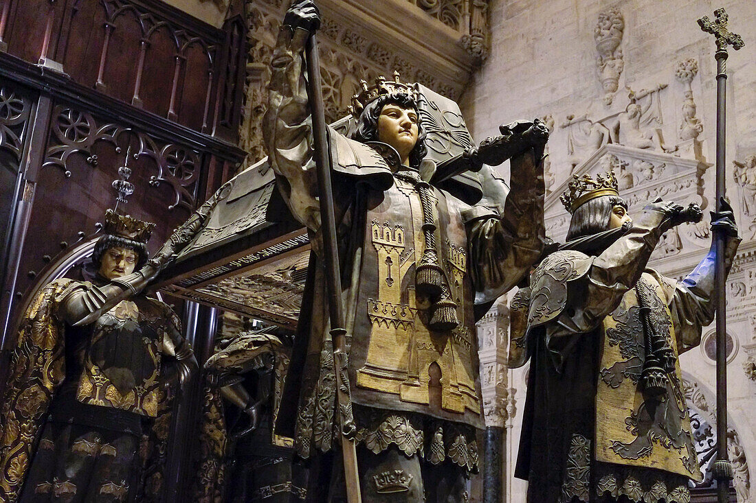 Spanien, Sevilla, Kathedrale Grab von Christopher Columbus