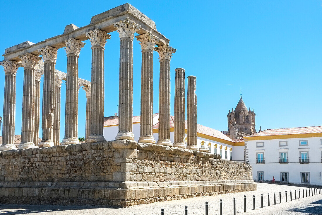 Portugal, Evora, römischer Tempel der Diana aus dem 1. Jahrhundert n. Chr.