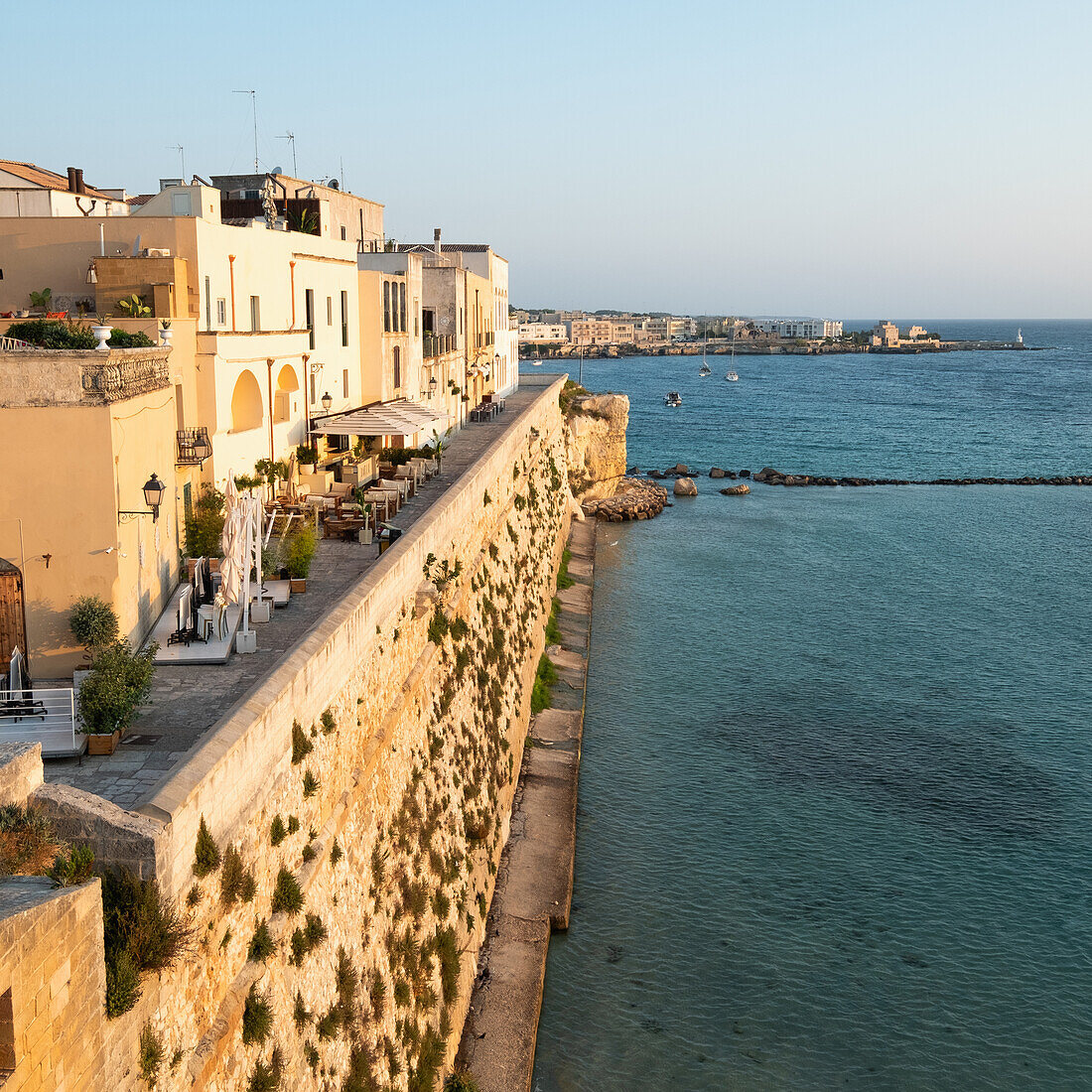 Italy, Apulia, Lecce Province, Otranto, Old town on sea coast