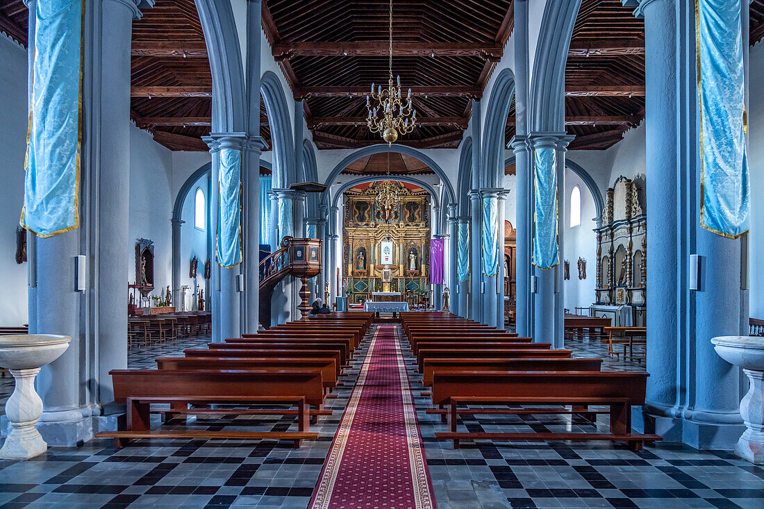 Interior of the Church of Santa María de la Concepcion in Valverde, capital of El Hierro island, Canary Islands, Spain