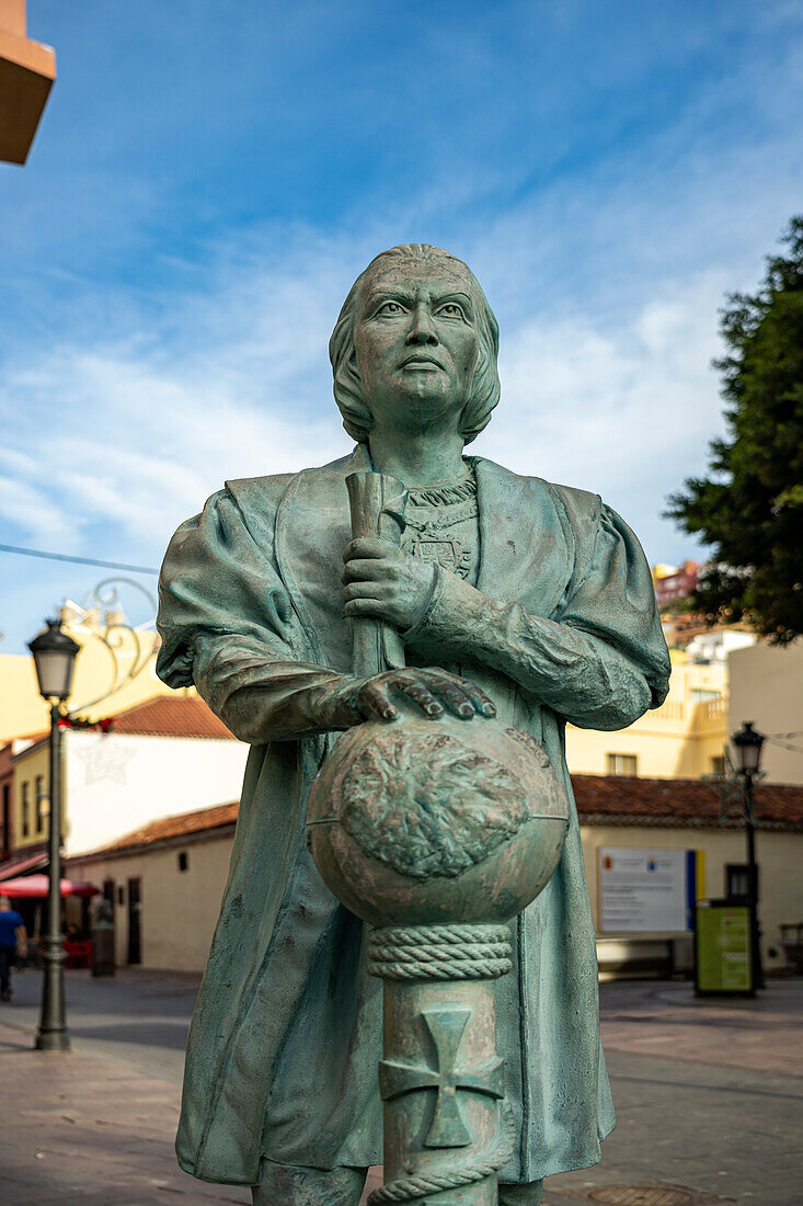 Denkmal für Christoph Kolumbus in der Inselhauptstadt San Sebastian de La Gomera, La Gomera, Kanarische Inseln, Spanien, Europa