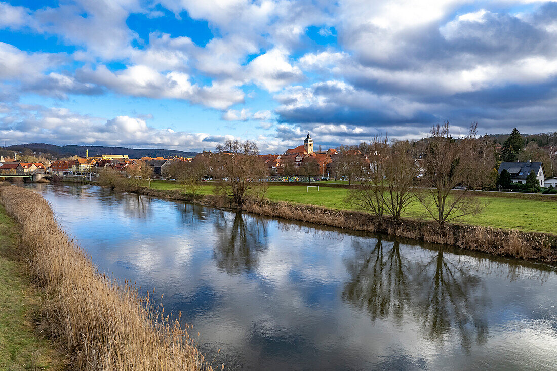 Witzenhausen und die Werra, Hessen, Deutschland 