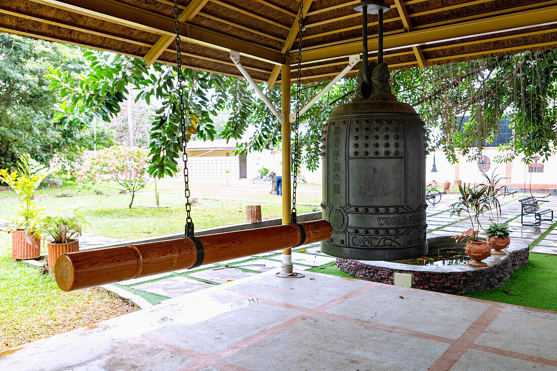 World Peace Bell in front of the Manhyia Palace in Kumasi in the Ashanti Region of central Ghana in West Africa
