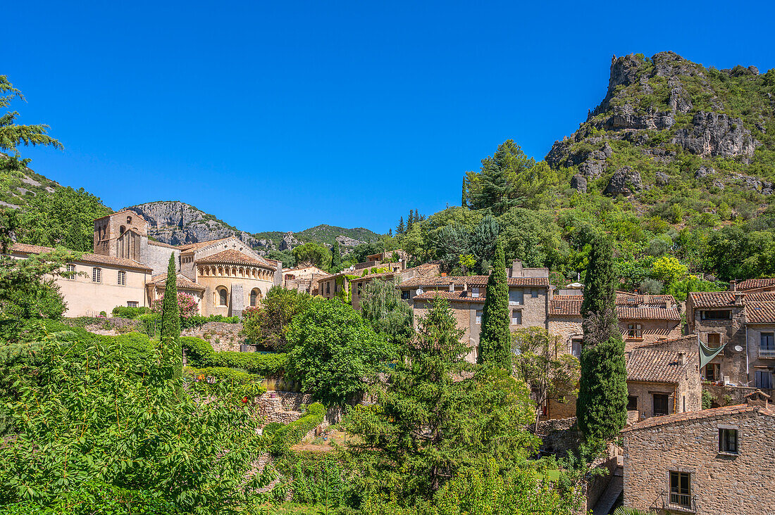 Saint-Guilhem-le-Désert, Hérault, Way of Saint James, Languedoc-Roussillon, Occitanie, Languedoc-Roussillon-Midi-Pyrénées, France