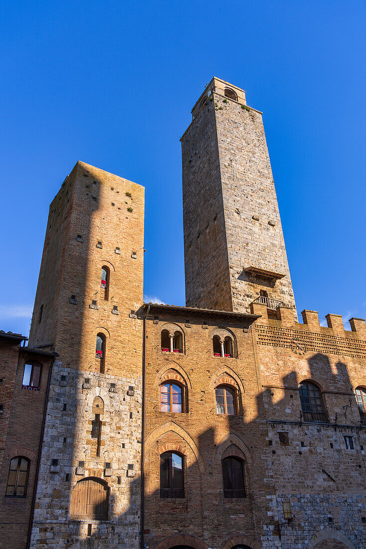 Cityscape with towers, San Gimignano, Tuscany, Italy, Europe