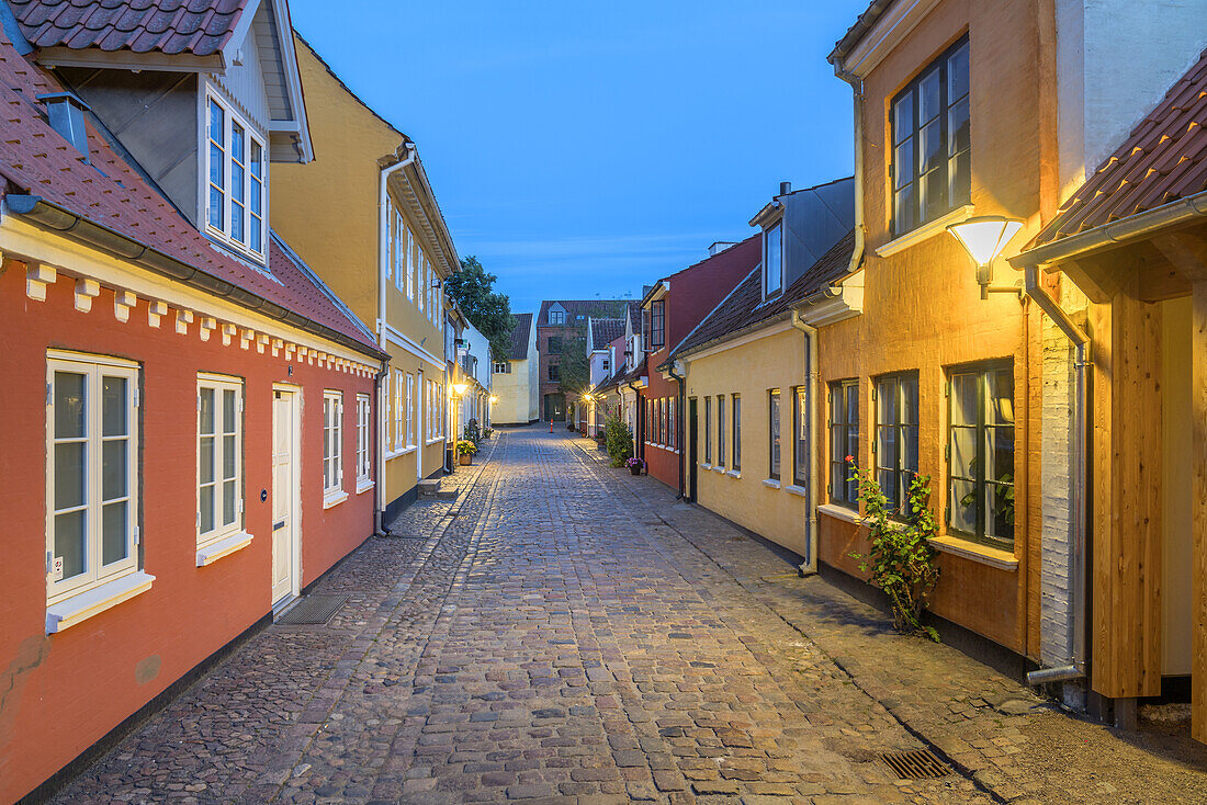 Historische Altstadt von Odense, Süddänemark, Dänemark