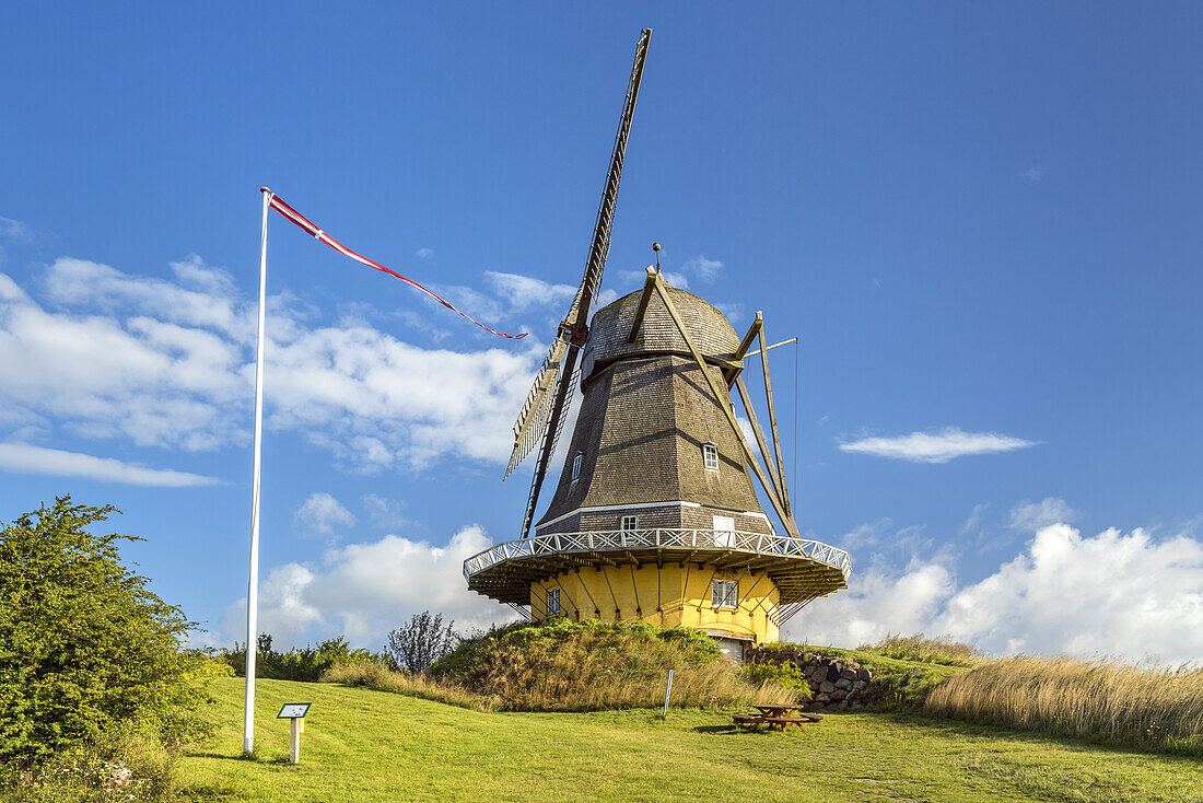 Historische Windmühle Viby Mølle bei Kerteminde, Insel Fünen, Süddänemark, Dänemark