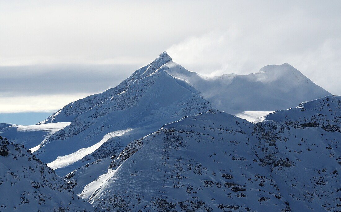 Monte Cevedale bei Sulden im Winter, Südtirol, Trentino, Italien