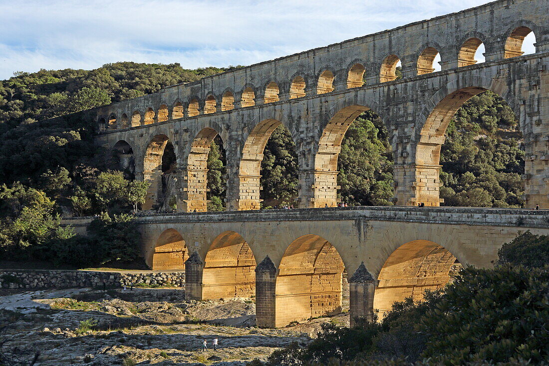 Römisches Aquädukt Pont du Gard, Vers-Pont-du-Gard, bei Nimes, Gard, Okzitanien, Frankreich