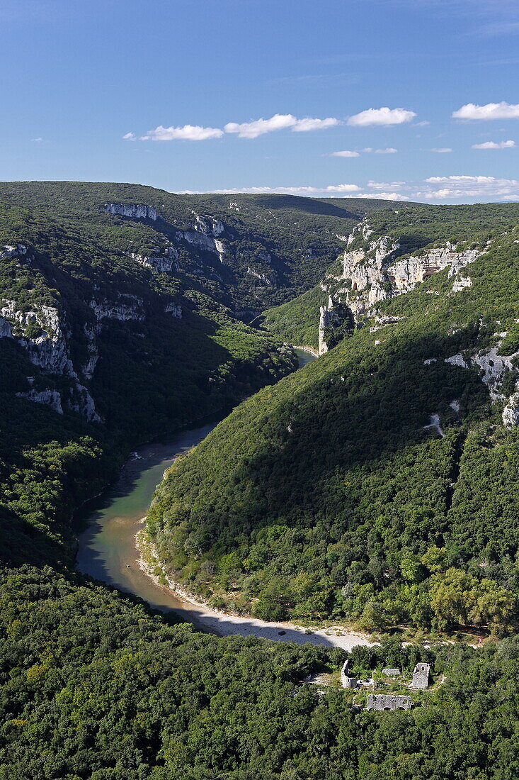 View from the Balcon des Templiers, Gorges de l'Ardeche, Gard, Occitanie, FranceGorges de l'Ardeche, Gard, Occitanie, France