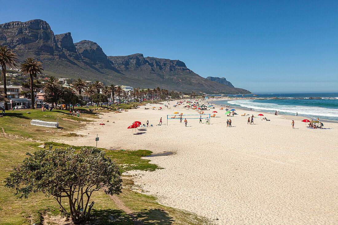 Twelve Apostles Mountain Range and Camps Bay Beach in Cape Town, Western Cape, South Africa