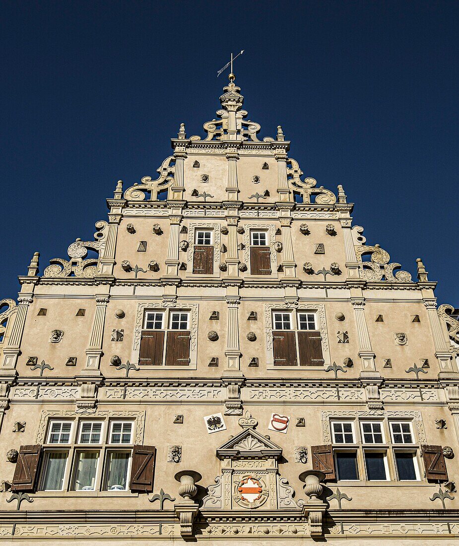 Facade of the Neustadt town hall on the Neuer Markt in Herford, North Rhine-Westphalia, Germany