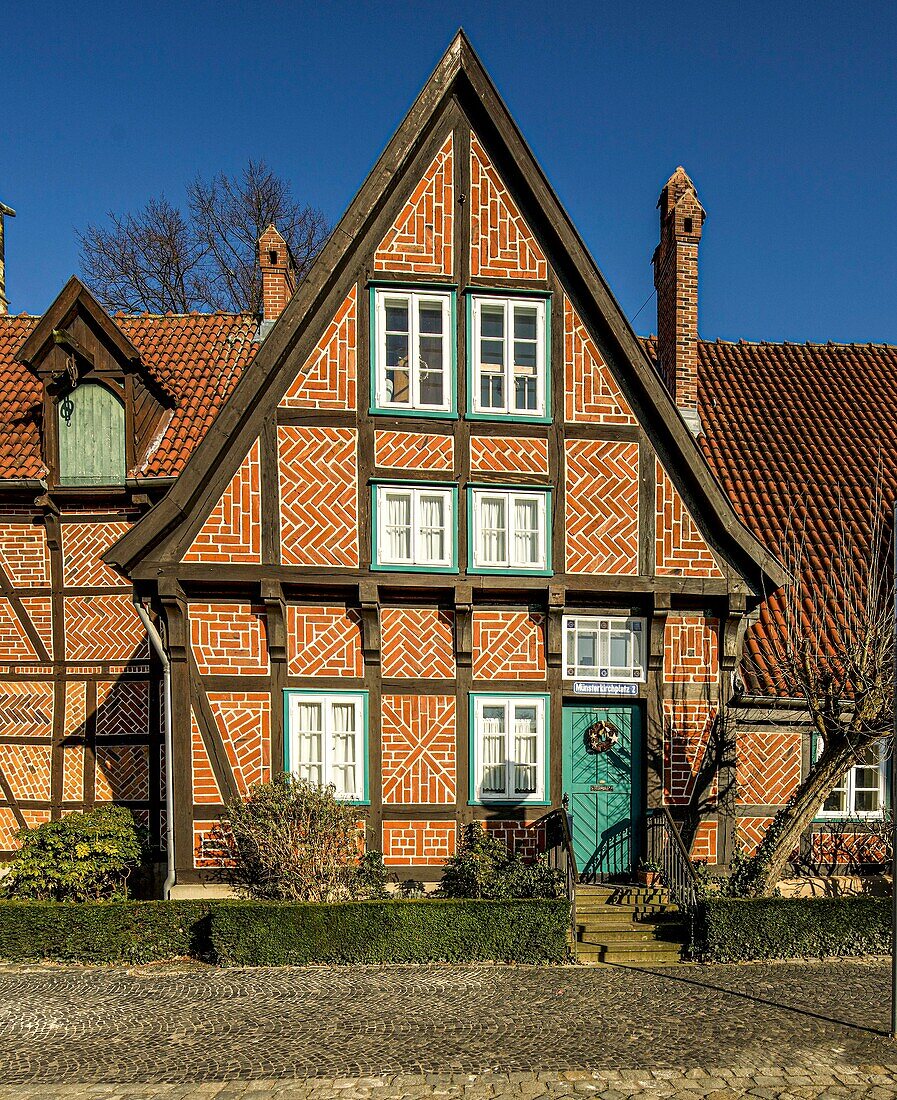 Kantorhaus am Münsterkirchplatz (15. Jahrhundert), Herford, Nordrhein-Westfalen, Deutschland