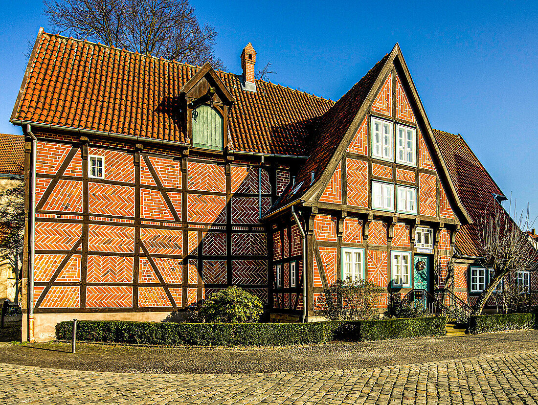 Kantorhaus am Münsterkirchplatz (15. Jahrhundert), Herford, Nordrhein-Westfalen, Deutschland