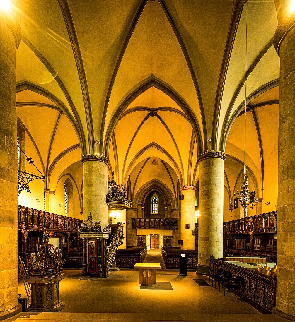 Interior of the Johanniskirche in Herford, North Rhine-Westphalia, Germany