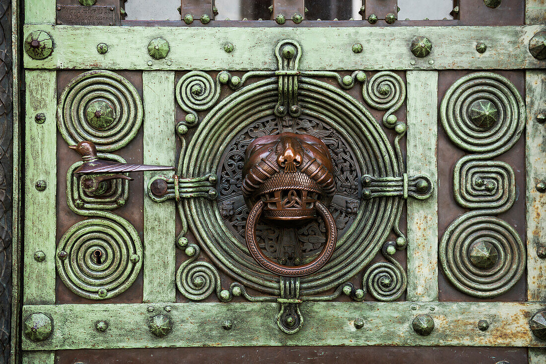 Art Nouveau door, Freiburg im Breisgau, Black Forest, Baden-Württemberg, Germany