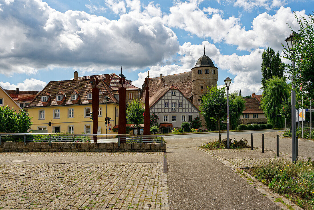 Historic town center in Marktbreit am Main, district of Kitzingen, Lower Franconia, Franconia, Bavaria, Germany