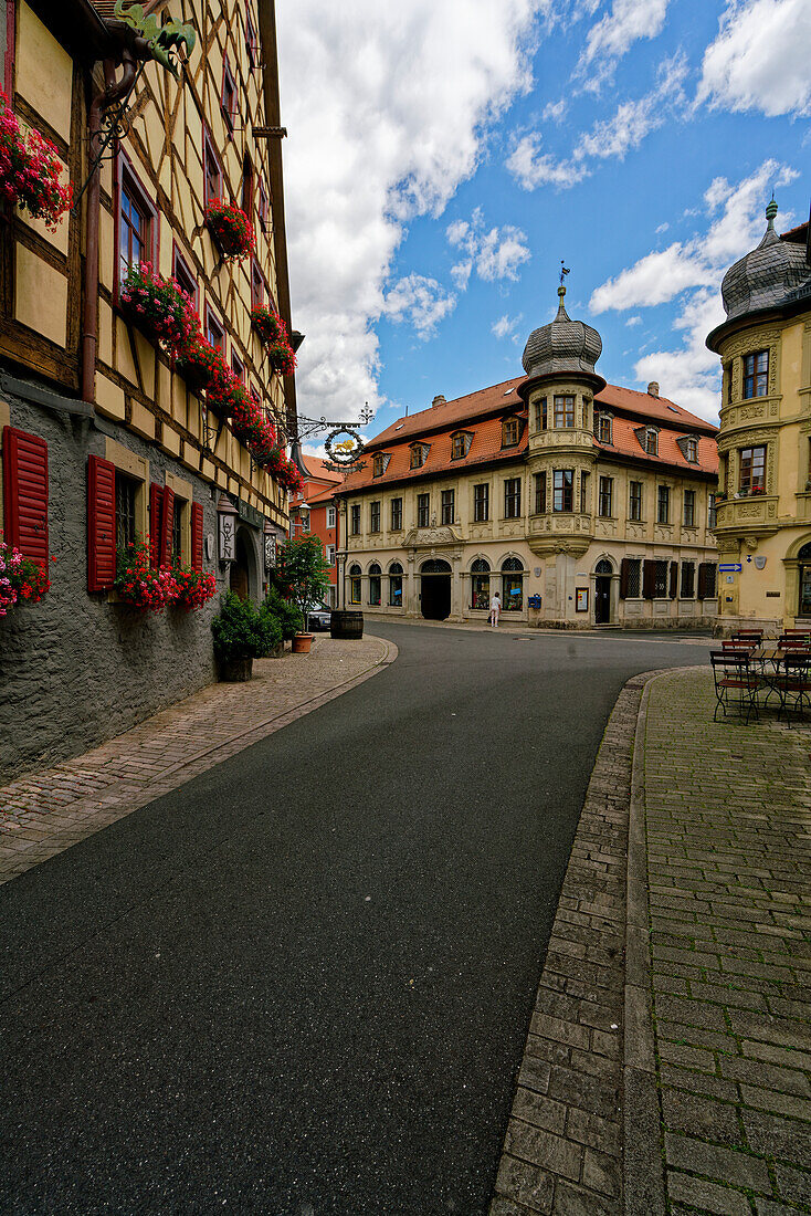 Historischer Ortskern in Marktbreit am Main, Landkreis Kitzingen, Unterfranken, Franken, Bayern, Deutschland