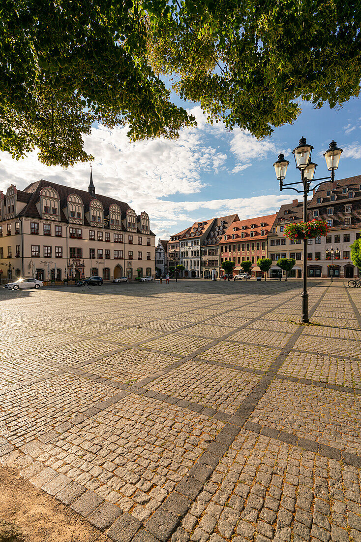 Das Renaissance-Rathaus am Marktplatz in Naumburg/Saale an der Straße der Romanik, Burgenlandkreis, Sachsen-Anhalt, Deutschland