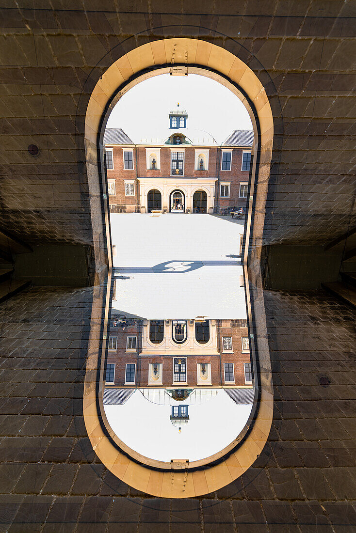 Double exposure of the entrance to the Art Academy Billedkunstskoler in Copenhagen, Denmark.