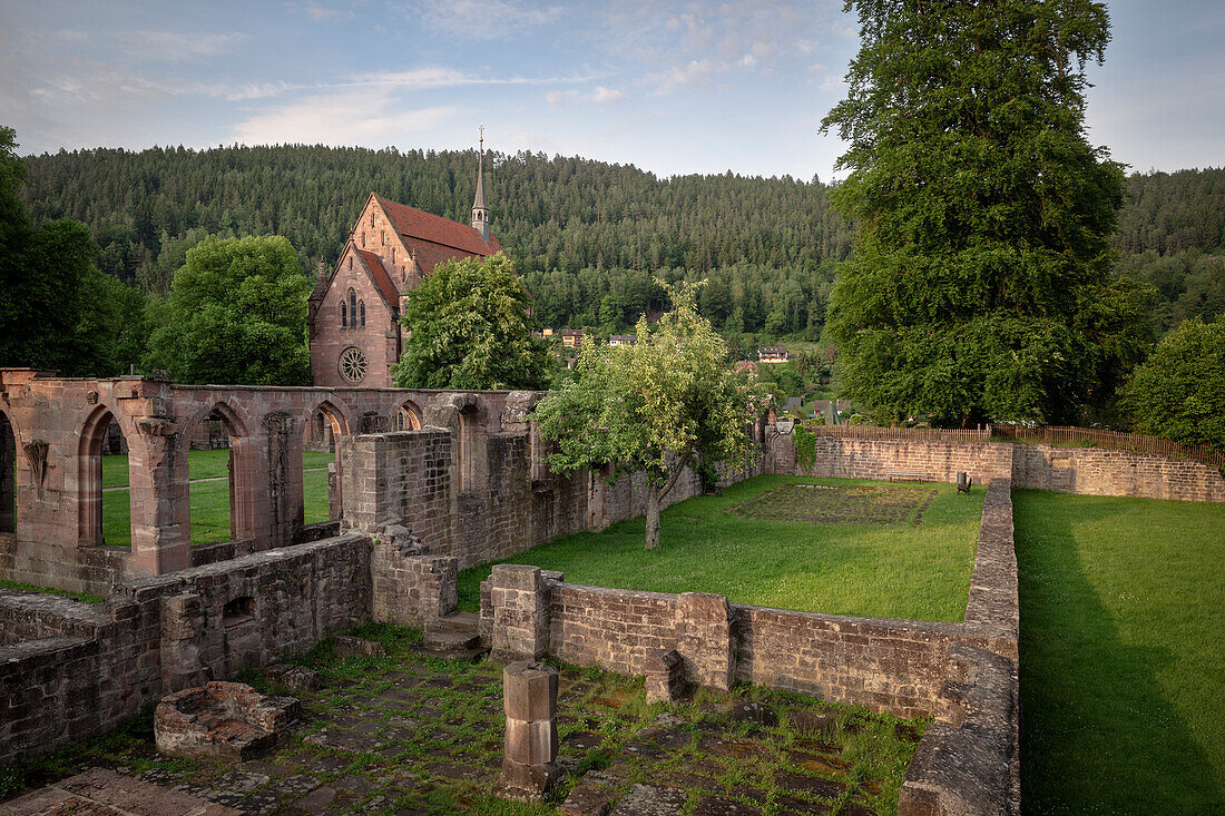Cloister and Marienkapelle in Hirsau Monastery near Calw, Baden-Wuerttemberg, Germany, Europe