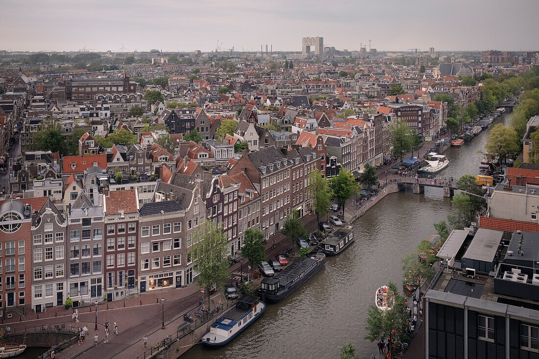 Panoramic view from the church tower of the &quot;Westerkerk&quot;, Amsterdam, province of North Holland, The Netherlands, Europe