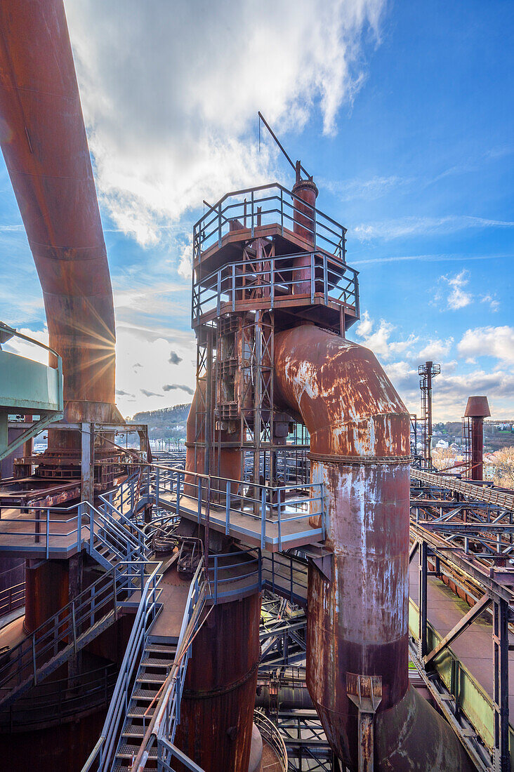 Völklingen Ironworks, blast furnace group, UNESCO World Heritage Site, Völklingen, Saar Valley, Saarland, Germany