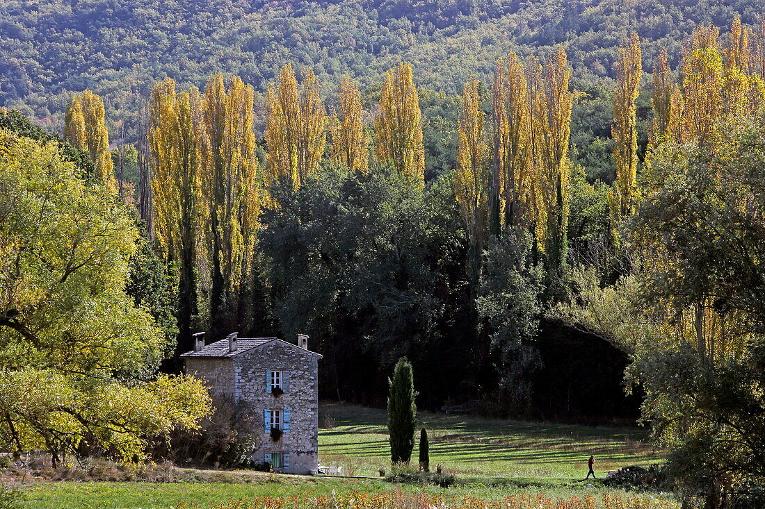 Alleinstehendes Gehöft in Cereste, Alpes-de-Haute-Provence, Provence-Alpes-Côte d'Azur, Frankreich