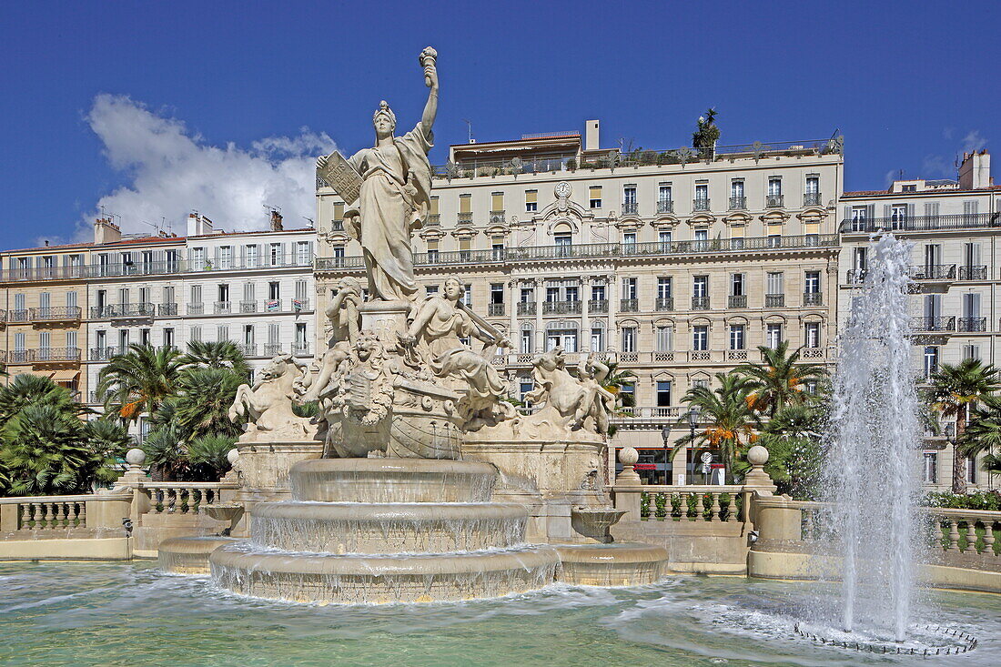 Place de la Liberte and Fontaine de la Federation, Toulon, Var, Provence-Alpes-Cote d'Azur, France