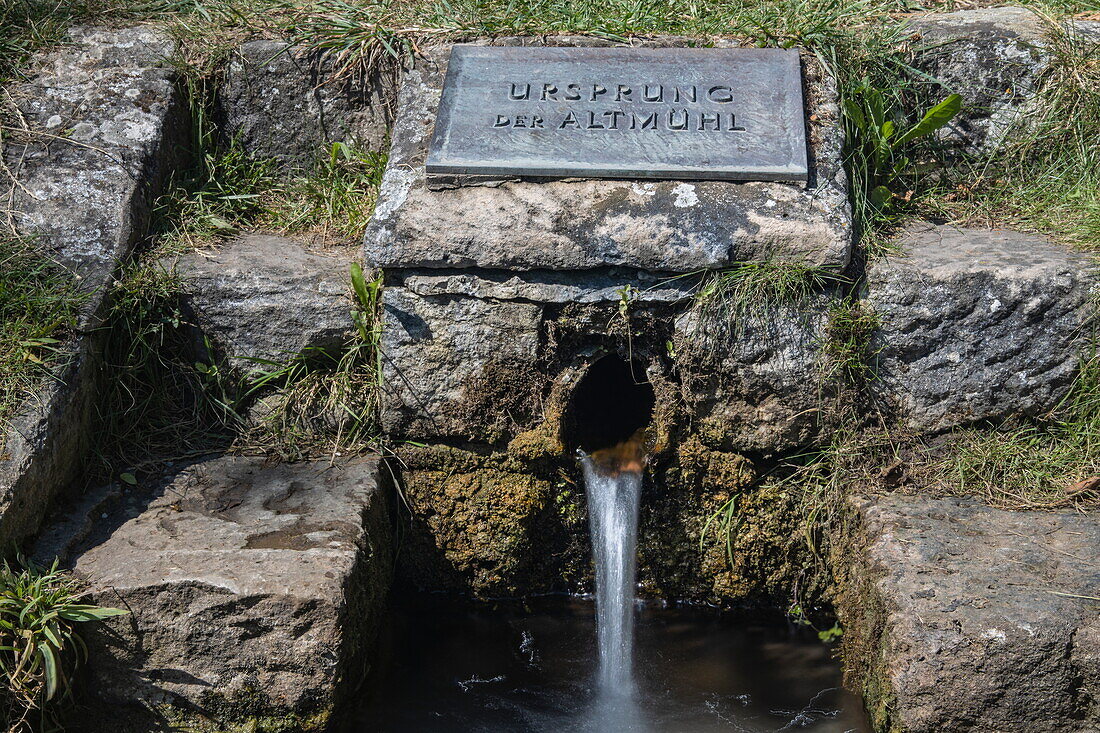 Source of the Altmühl River, Burgbernheim, Franconia, Bavaria, Germany, Europe