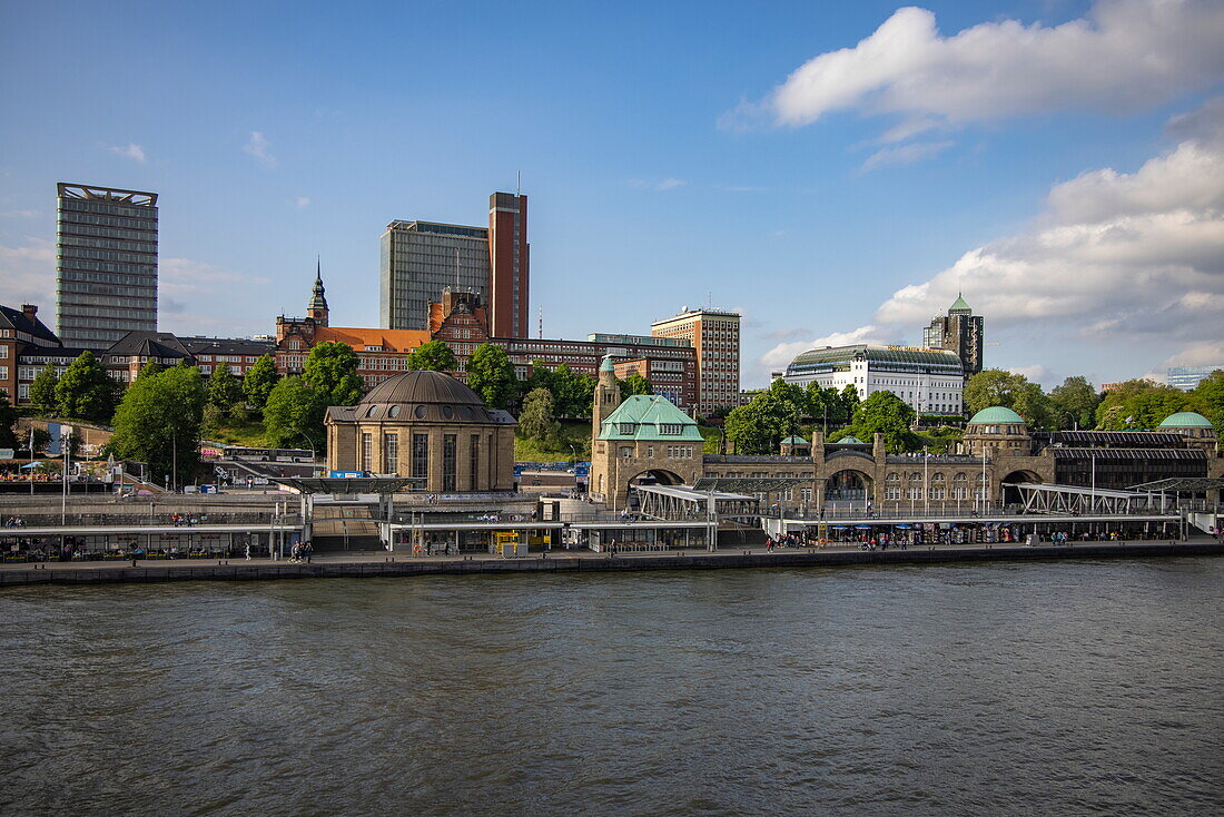 St. Pauli Landing Bridges in the Port of Hamburg, Hamburg, Hamburg, Germany, Europe