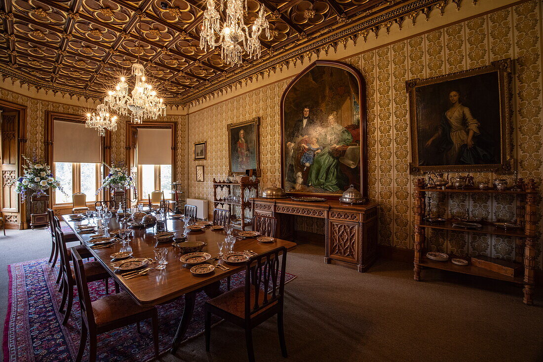 Dining Room at Johnstown Castle, near Murntown, County Wexford, Ireland, Europe