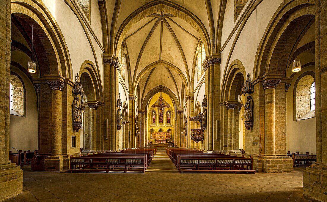 View of the interior of St. Peter's Cathedral in Osnabrück, Lower Saxony, Germany