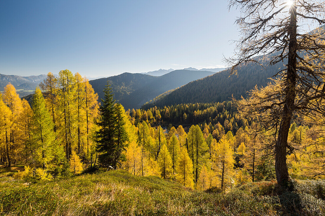 Blick in das Ennstal von der Gasselhöhe, Schladminger Tauern, Steiermark, Österreich