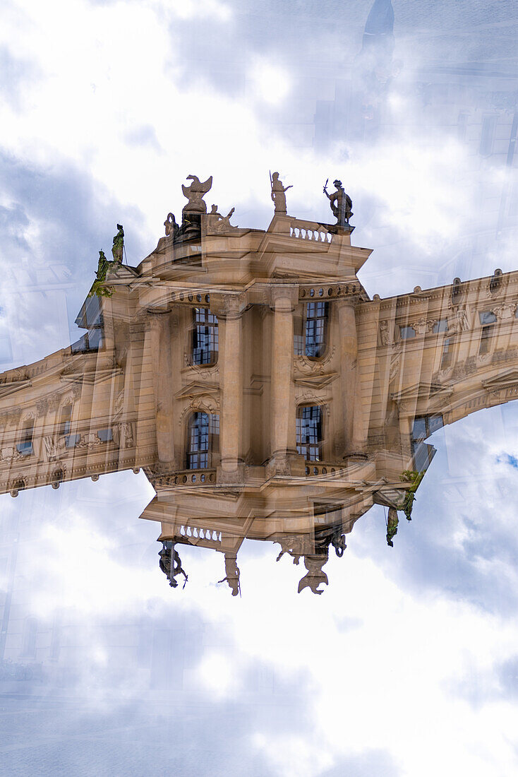 Double exposure of the Bebelplatz square in Berlin, Germany.