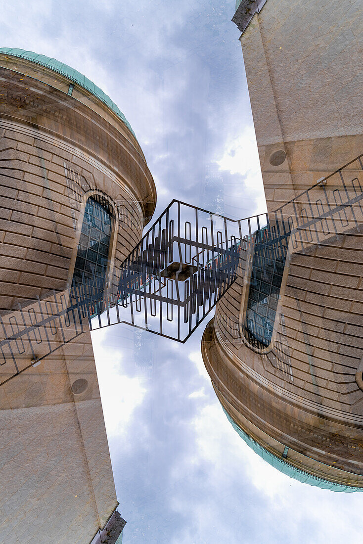 Double exposure of the Bebelplatz square in Berlin, Germany.