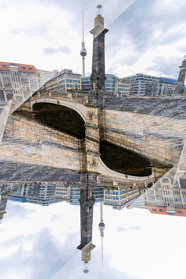 Double exposure of the Friedrichsbrücke in Berlin, Germany.